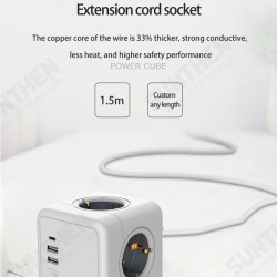 3-IN-1 Wired German/EU Wall Socket Power Strip with AC Outlets/USB/USB-C Charger Adapter Overload Protection Socket with On/Off Switch 3-IN-1 Wired German/EU Wall Socket Power Strip with AC Outlets/USB/USB-C Charger Adapter Overload Protection Socket with On/Off Switch