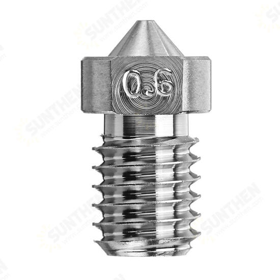 0.3mm/0.4mm/0.6mm/0.8mm/1.0mm Titanium Alloy M6 Thread Nozzle for 3D Printer