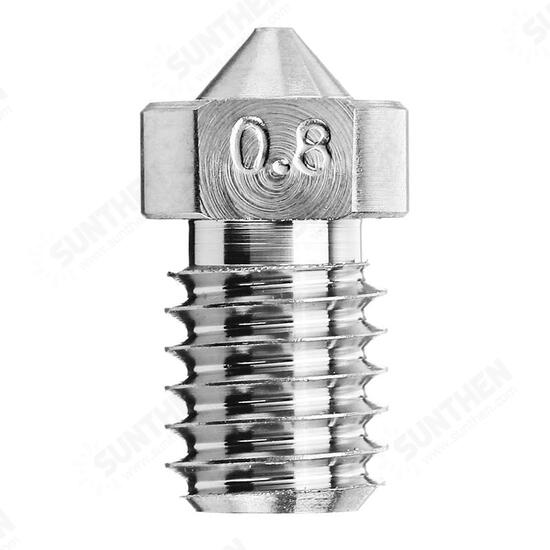 0.3mm/0.4mm/0.6mm/0.8mm/1.0mm Titanium Alloy M6 Thread Nozzle for 3D Printer