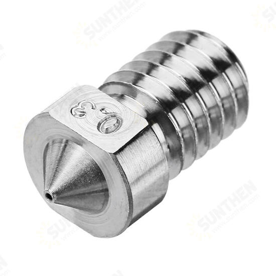 0.3mm/0.4mm/0.6mm/0.8mm/1.0mm Titanium Alloy M6 Thread Nozzle for 3D Printer