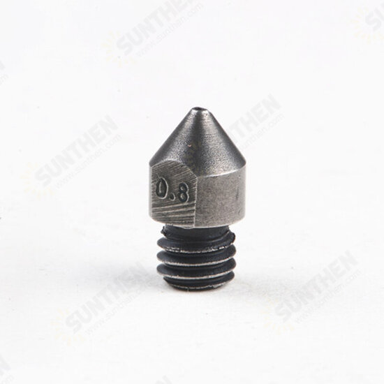 0.4mm/0.6mm/0.8mm 1.75mm Hardened Steel Nozzle for Creality CR-10/Ender3 Anet/Makerbot 3D Printer Part High Temperature Resistance