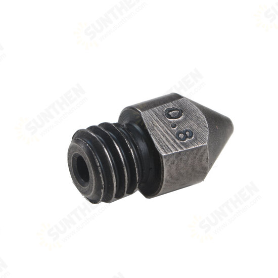 0.4mm/0.6mm/0.8mm 1.75mm Hardened Steel Nozzle for Creality CR-10/Ender3 Anet/Makerbot 3D Printer Part High Temperature Resistance