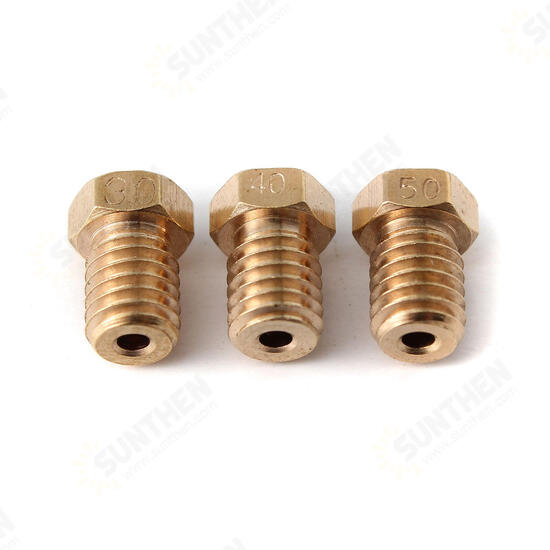 1 Pc M6 Threaded Copper Nozzle 0.3/0.4/0.5MM For 1.75mm Supplies 3D Printer