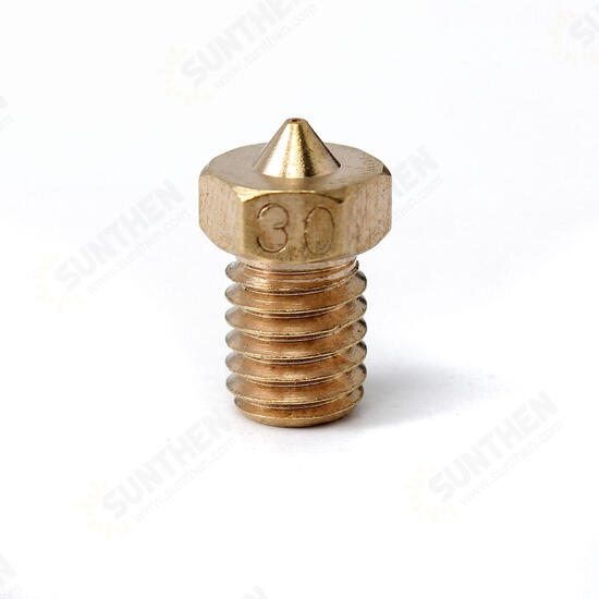 1 Pc M6 Threaded Copper Nozzle 0.3/0.4/0.5MM For 1.75mm Supplies 3D Printer