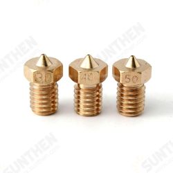 1 Pc M6 Threaded Copper Nozzle 0.3/0.4/0.5MM For 1.75mm Supplies 3D Printer 1 Pc M6 Threaded Copper Nozzle 0.3/0.4/0.5MM For 1.75mm Supplies 3D Printer