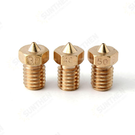 1 Pc M6 Threaded Copper Nozzle 0.3/0.4/0.5MM For 1.75mm Supplies 3D Printer