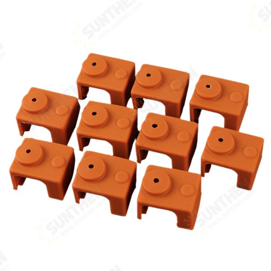 10Pcs Coffee Silicone Case for Hotend Heating Block Protective Cover 280℃ for 3D Printer