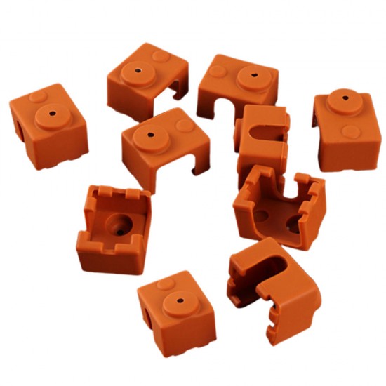 10Pcs Coffee Silicone Case for Hotend Heating Block Protective Cover 280℃ for 3D Printer