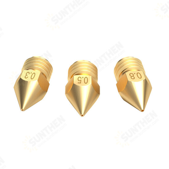 1.75/0.3mm 3D Printer Accessories MK8 Pointed Brass Nozzle with Lettering