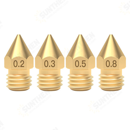 1.75/0.3mm 3D Printer Accessories MK8 Pointed Brass Nozzle with Lettering