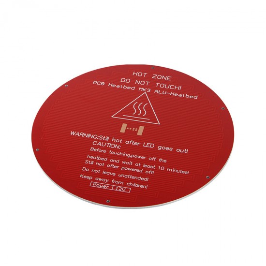 220*220*3mm Red MK3 Round Aluminum Substrate Base Plate with 6pcs Silica Gel Column for 3D Printer 3DSWAY D130 Anet A4/E2