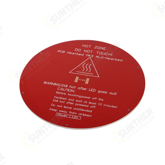 220*220*3mm Red MK3 Round Aluminum Substrate Base Plate with 6pcs Silica Gel Column for 3D Printer 3DSWAY D130 Anet A4/E2