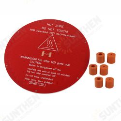 220*220*3mm Red MK3 Round Aluminum Substrate Base Plate with 6pcs Silica Gel Column for 3D Printer 3DSWAY D130 Anet A4/E2 220*220*3mm Red MK3 Round Aluminum Substrate Base Plate with 6pcs Silica Gel Column for 3D Printer 3DSWAY D130 Anet A4/E2