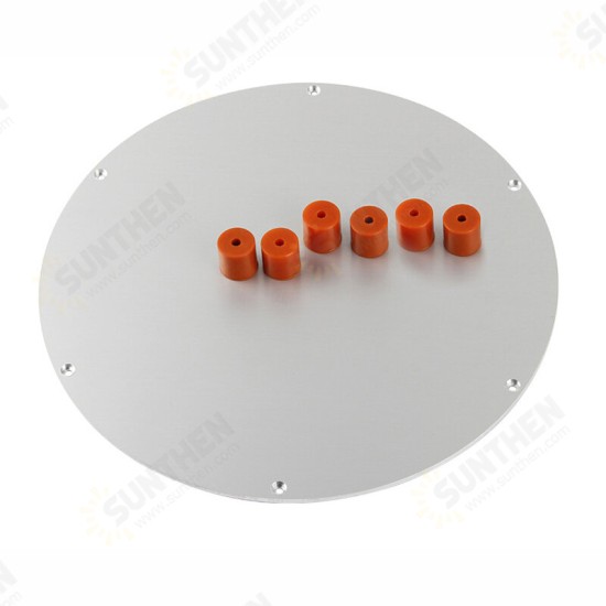 220*220*3mm Red MK3 Round Aluminum Substrate Base Plate with 6pcs Silica Gel Column for 3D Printer 3DSWAY D130 Anet A4/E2