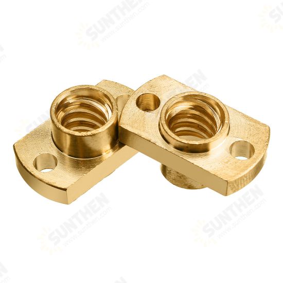 2Pcs Brass T8 Lead Screw Nut Pitch 2mm for Stepper Motor 3D Printer Part