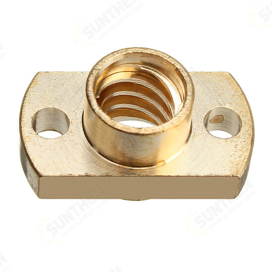 2Pcs Brass T8 Lead Screw Nut Pitch 2mm for Stepper Motor 3D Printer Part