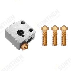 3D Printer 0.6/0.8/1.0/1.2mm Volcano Nozzle + Heating Block Part Kit for 1.75mm Filament 3D Printer 0.6/0.8/1.0/1.2mm Volcano Nozzle + Heating Block Part Kit for 1.75mm Filament
