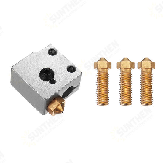 3D Printer 0.6/0.8/1.0/1.2mm Volcano Nozzle + Heating Block Part Kit for 1.75mm Filament