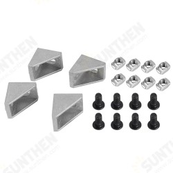 4Pcs 2020 Aluminum Profile Corner Angle Bracket Connector with Gasket Nut + M5 Flat Head Screw for V-Slot 3D Printer 4Pcs 2020 Aluminum Profile Corner Angle Bracket Connector with Gasket Nut + M5 Flat Head Screw for V-Slot 3D Printer