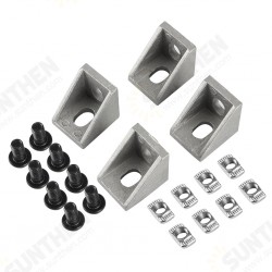 4Pcs 2020 Aluminum Profile Corner Angle Bracket Connector with Gasket Nut + M5 Flat Head Screw for V-Slot 3D Printer 4Pcs 2020 Aluminum Profile Corner Angle Bracket Connector with Gasket Nut + M5 Flat Head Screw for V-Slot 3D Printer