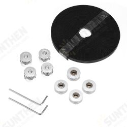 5M GT2 Timing Belt + 4Pcs 20Teeth 5mm Bore Timing Belt Synchronous Pulley + Idler Pulley + 4Pcs Torsion Springs Set for 3D Printer Part 5M GT2 Timing Belt + 4Pcs 20Teeth 5mm Bore Timing Belt Synchronous Pulley + Idler Pulley + 4Pcs Torsion Springs Set for 3D Printer Part