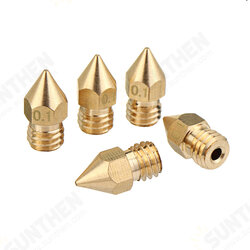 5PCS 1.75mm/0.1mm Copper Thread Extruder Nozzle For 3D Printer 5PCS 1.75mm/0.1mm Copper Thread Extruder Nozzle For 3D Printer