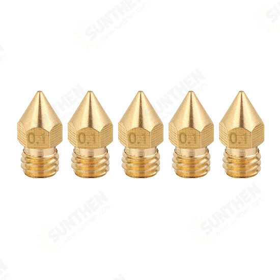 5PCS 1.75mm/0.1mm Copper Thread Extruder Nozzle For 3D Printer