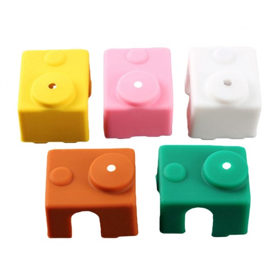 5Pcs PT100 V6 Silicone Case for Hotend Heating Blocks Orange/Pink/Coffee/Green/White 5 Color for 3D Printer