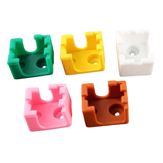 5Pcs PT100 V6 Silicone Case for Hotend Heating Blocks Orange/Pink/Coffee/Green/White 5 Color for 3D Printer