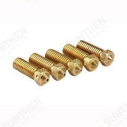 5Pcs V6 Brass Heating Block Nozzle 1.75mm 0.4/0.6/0.8/1/1.2mm Extruder Nozzle Kit for 3D Printer 5Pcs V6 Brass Heating Block Nozzle 1.75mm 0.4/0.6/0.8/1/1.2mm Extruder Nozzle Kit for 3D Printer