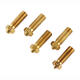 5Pcs V6 Brass Heating Block Nozzle 1.75mm 0.4/0.6/0.8/1/1.2mm Extruder Nozzle Kit for 3D Printer