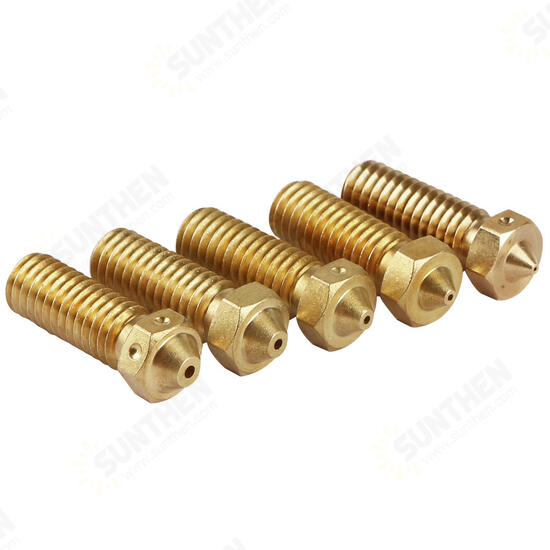 5Pcs for One Size Brass Heating Block Nozzle 1.75mm 0.4/0.6/0.8/1/1.2mm for 3D Printer