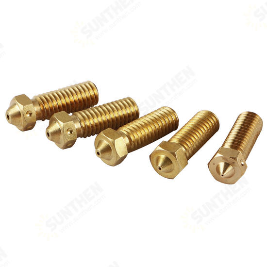 5Pcs for One Size Brass Heating Block Nozzle 1.75mm 0.4/0.6/0.8/1/1.2mm for 3D Printer