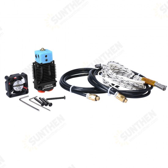 2-In-1-Out Dual Color Switching Hotend Bowden Extruder Kit 12V/24V Black/Red with Cooling Fan PTFE Tube