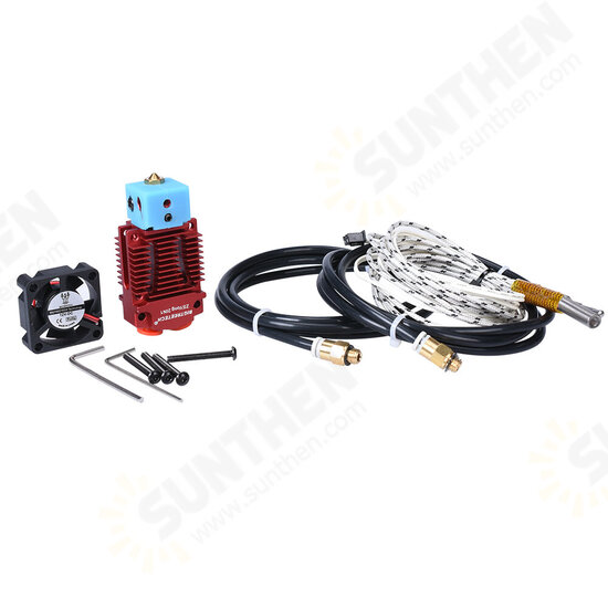 2-In-1-Out Dual Color Switching Hotend Bowden Extruder Kit 12V/24V Black/Red with Cooling Fan PTFE Tube