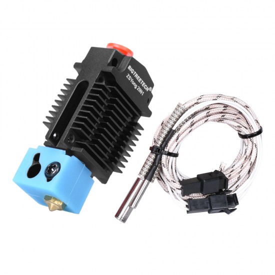 2-In-1-Out Dual Color Switching Hotend Bowden Extruder Kit 12V/24V Black/Red with Cooling Fan PTFE Tube