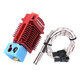 2-In-1-Out Dual Color Switching Hotend Bowden Extruder Kit 12V/24V Black/Red with Cooling Fan PTFE Tube