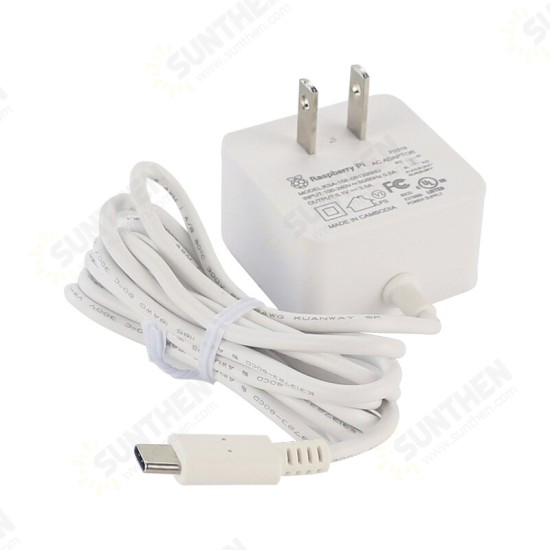 Type-C Adapter 5V/3A Power Supply EU/US/UK Plug Official Type-C Power Supply for Raspberry pi 4B