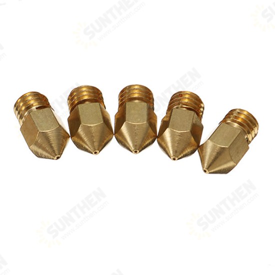 5PCS 0.4mm Copper M6 Thread Extruder Nozzle For 3D Printer