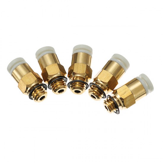 5PCS 3D Printer M6 Thread Nozzle Brass Pneumatic Connector Quick Joint For Remote Extruder