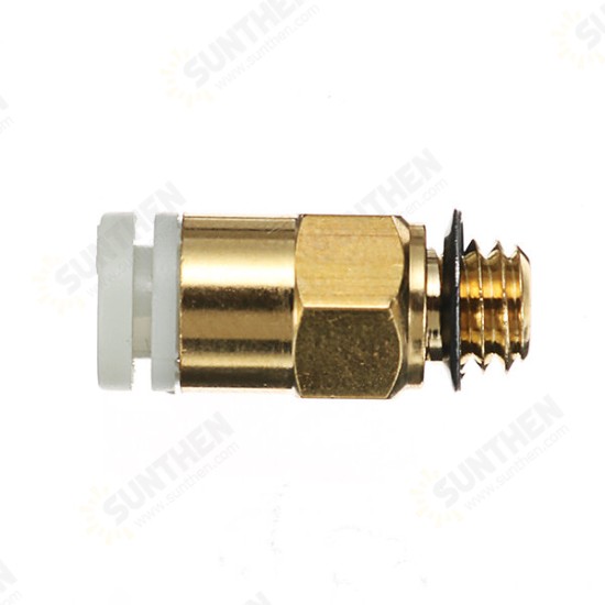 5PCS 3D Printer M6 Thread Nozzle Brass Pneumatic Connector Quick Joint For Remote Extruder