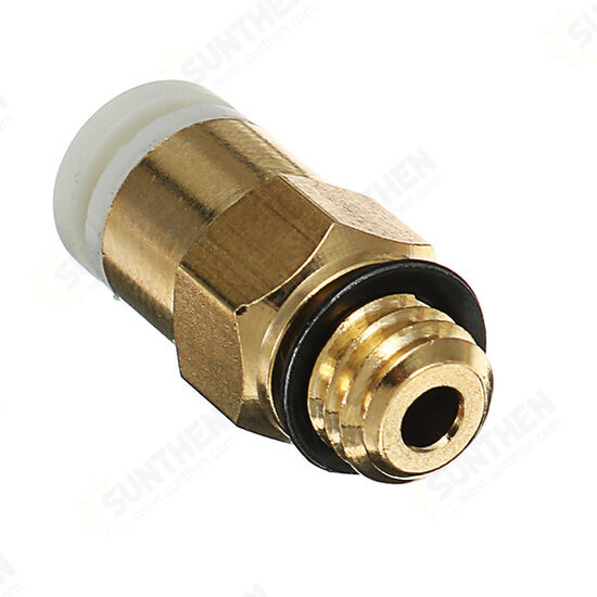 5PCS 3D Printer M6 Thread Nozzle Brass Pneumatic Connector Quick Joint For Remote Extruder