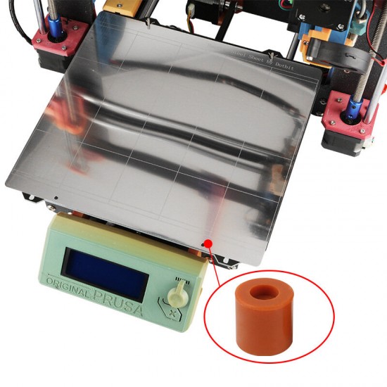 100*100*2mm MK52 Magnetic Hot Bed Plate + Mk52 Steel Plate + 16mm 4Pcs Silica Gel Column Kit for 3D Printer