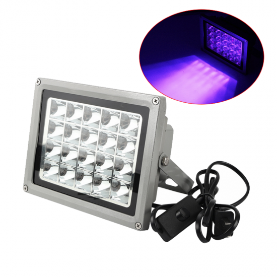 20W 20Number of Lamp Beads High Power UV LED Resin Curing Light for SLA DLP UV Resin 3D Printer Only White EU Plug