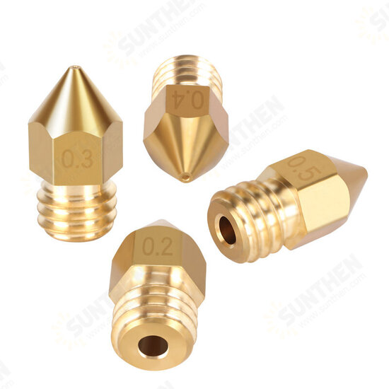 MK8 Nozzle 0.2mm 0.4mm 0.5mm 0.6mm 0.8mm 1.0mm 3D Printer Part Extruder M6 Thread Brass Nozzle 1.75mm 3mm Filament