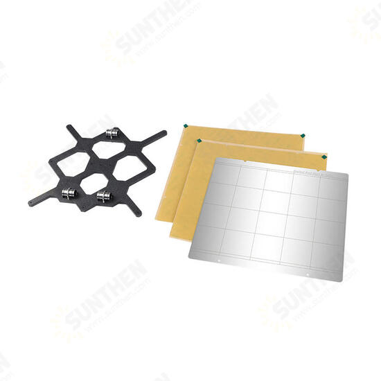 MK52 Steel Plate Platform + 2Pcs 253.8*241 PEI Sheet + Y Line Support Plate Set Kit for Prusa i3 MK3 SW 3D Printer