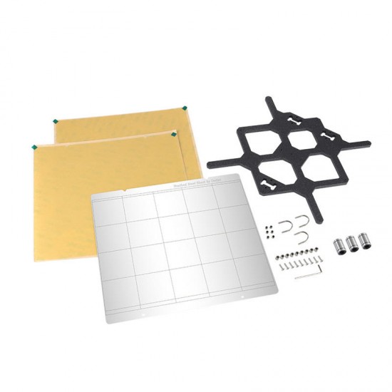 MK52 Steel Plate Platform + 2Pcs 253.8*241 PEI Sheet + Y Line Support Plate Set Kit for Prusa i3 MK3 SW 3D Printer