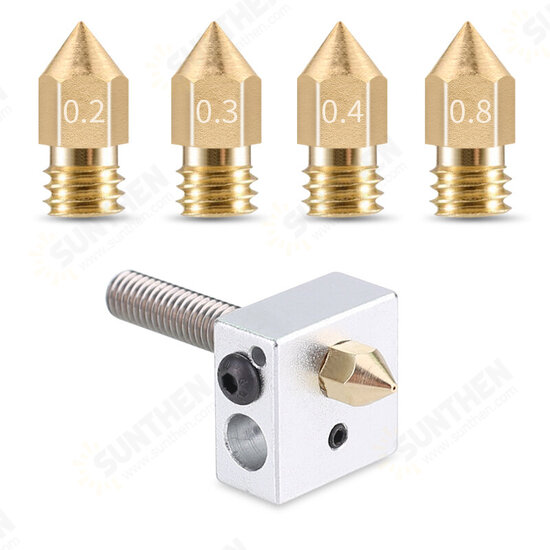 MK8 Extruder Nozzle Head Brass FDM Set M6 Thread 1.75/3.0 Filament Nozzle 3D Printer Accessories