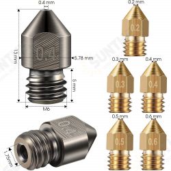 15/34/48PCS 0.2-0.6mm MK8 Extruder Nozzle Hardened Steel Brass Nozzles for 3D Printer 15/34/48PCS 0.2-0.6mm MK8 Extruder Nozzle Hardened Steel Brass Nozzles for 3D Printer