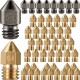 15/34/48PCS 0.2-0.6mm MK8 Extruder Nozzle Hardened Steel Brass Nozzles for 3D Printer